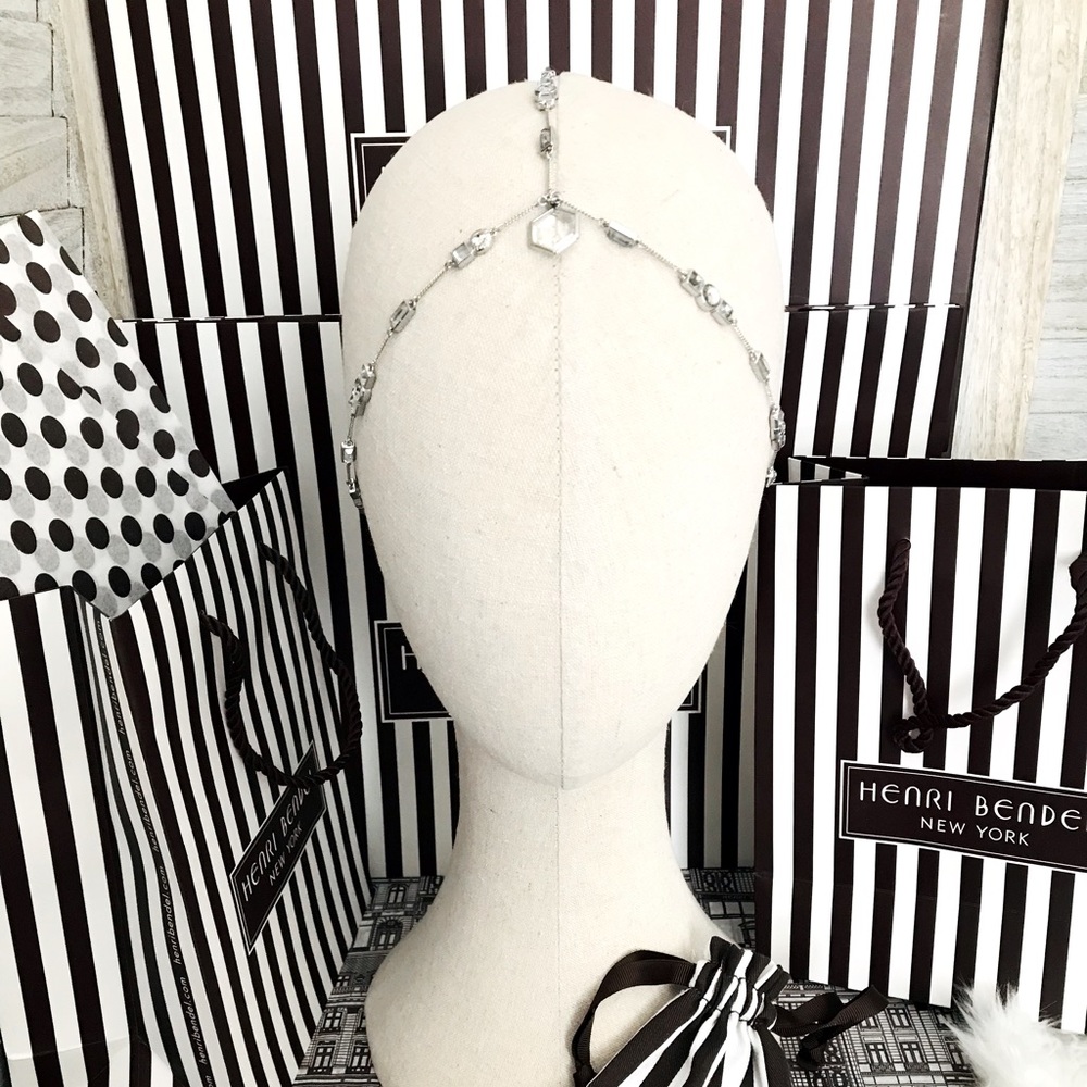 Henri Bendel Silver Socialite Crystal Halo Headpiece